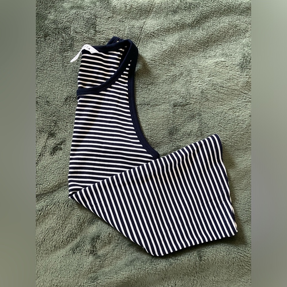 Athleta Signature Striped Rib Tank Top Size Small NWOT - Picture 4 of 5